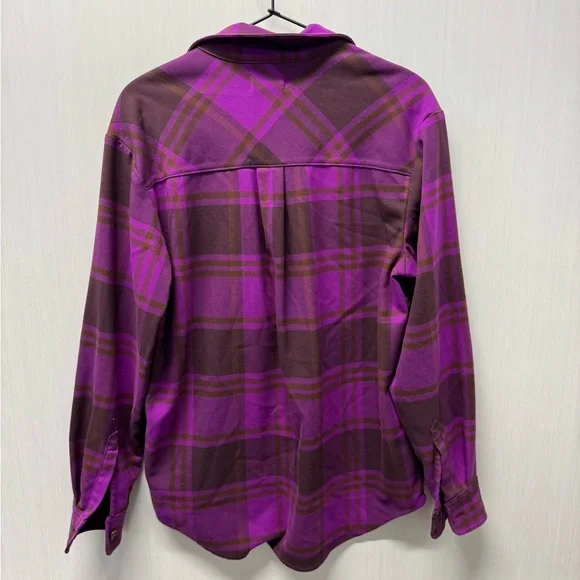 Good American Pop Thistle Easy Plaid Flannel Shirt - Picture 6 of 7